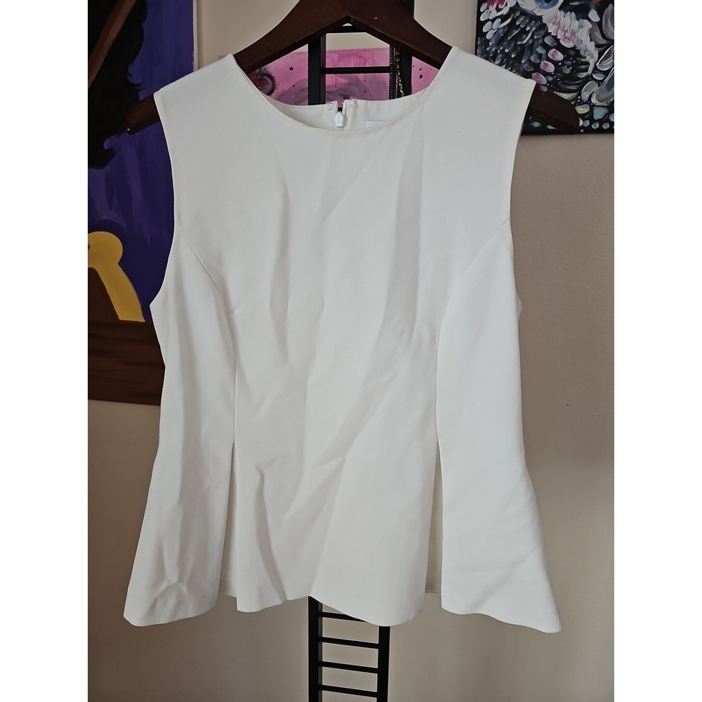 Diane von Furstenberg DVF Mallorie Summer Sleeveless White Top Size 10 YJ01